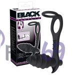 Эрекционное кольцо с анальной пробкой Black Velvets Ring & Plug + Vibe от Orion