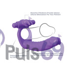 Насадка для двойного проникновения с вибро Fantasy C-Ringz Silicone Double Penetrator Rabbit от Pipedream
