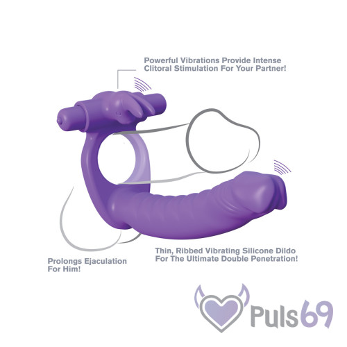 Насадка для двойного проникновения с вибро Fantasy C-Ringz Silicone Double Penetrator Rabbit от Pipedream Насадка для двойного проникновения с вибро Fantasy C-Ringz Silicone Double Penetrator Rabbit от Pipedream