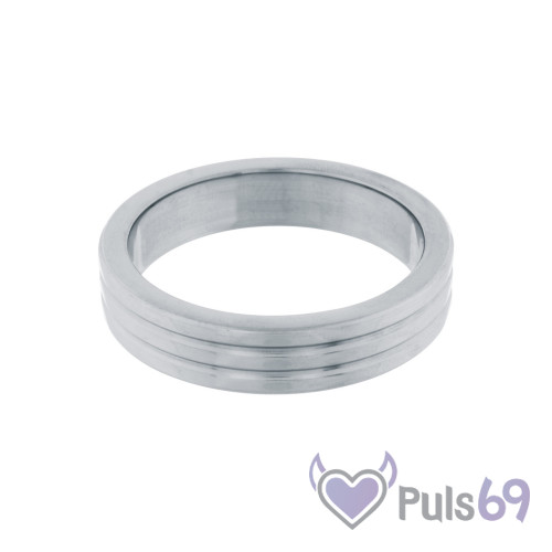 Металлическое эрекционное кольцо Steel Power Tools Ribbed Cockring 45 mm