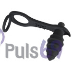 Эрекционное кольцо с анальной пробкой Black Velvets Ring & Plug + Vibe от Orion