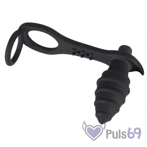 Эрекционное кольцо с анальной пробкой Black Velvets Ring & Plug + Vibe от Orion Эрекционное кольцо с анальной пробкой Black Velvets Ring & Plug + Vibe от Orion