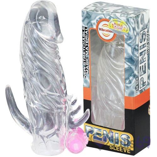 Вибронасадка Penis Sleeve со стимуляцией клитора и ануса от Baile Вибронасадка Penis Sleeve со стимуляцией клитора и ануса от Baile