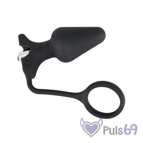 Эрекционное кольцо с анальной пробкой Rebel Vibrating Plug and Cock Ring от Orion