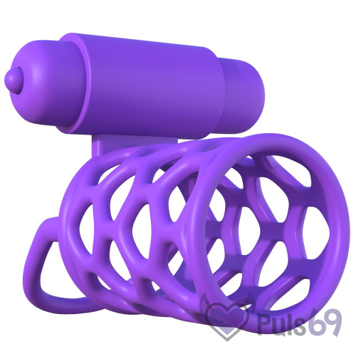 Эрекционная насадка с вибрацией Fantasy C-Ringz Vibrating Couples Cage от Pipedream