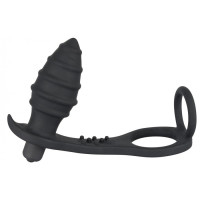 Эрекционное кольцо с анальной пробкой Black Velvets Ring & Plug + Vibe от Orion Эрекционное кольцо с анальной пробкой Black Velvets Ring & Plug + Vibe от Orion