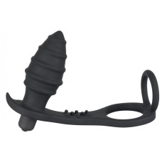 Эрекционное кольцо с анальной пробкой Black Velvets Ring & Plug + Vibe от Orion Эрекционное кольцо с анальной пробкой Black Velvets Ring & Plug + Vibe от Orion