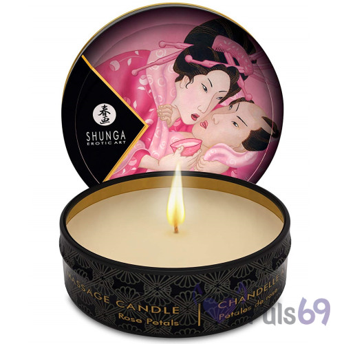 Массажная свеча Shunga Mini Massage Candle Rose Petal с запахом розы