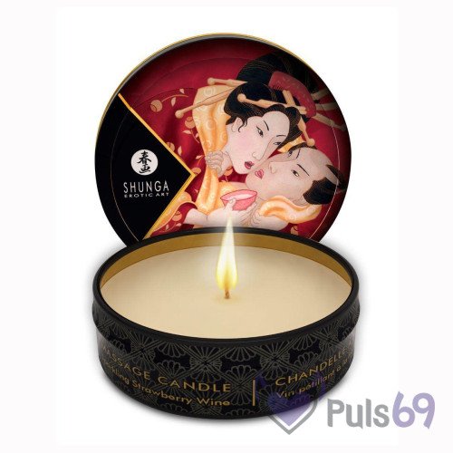 Массажная свеча Shunga Massage Candle с запахом клубники