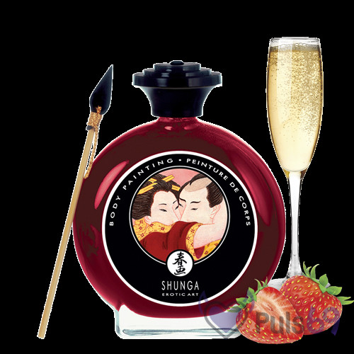 Съедобная краска для рисования по телу Shunga Body Painting Strawberry Wine 100 мл