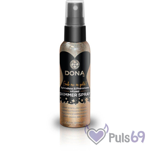 Спрей для тела с блестками и феромонами DONA Shimmer Spray Gold