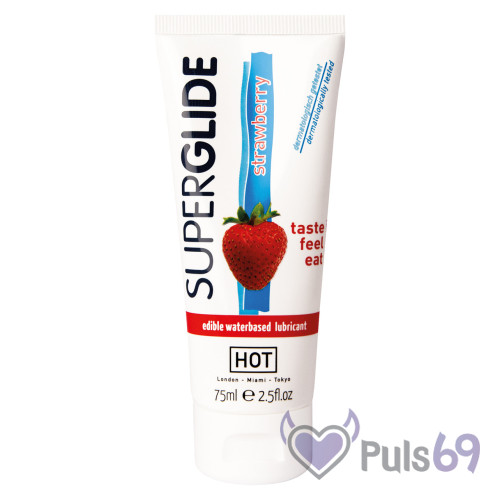 Оральный лубрикант Hot Superglide Strawberry 75мл