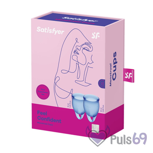 Набор менструальных чаш Satisfyer Feel Confident Dark Blue Набор менструальных чаш Satisfyer Feel Confident Dark Blue