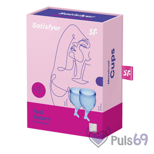Набор менструальных чаш Satisfyer Feel Secure Dark Blue Набор менструальных чаш Satisfyer Feel Secure Dark Blue