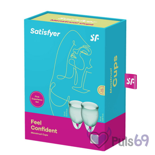 Набор менструальных чаш Satisfyer Feel Confident Dark Green Набор менструальных чаш Satisfyer Feel Confident Dark Green