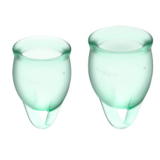 Набор менструальных чаш Satisfyer Feel Confident Light Green Набор менструальных чаш Satisfyer Feel Confident Light Green