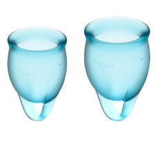 Набор менструальных чаш Satisfyer Feel Confident Light Blue Набор менструальных чаш Satisfyer Feel Confident Light Blue