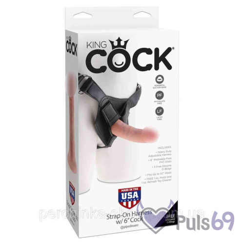 Страпон King Cock Strap-on Harness w/ 6 Страпон King Cock Strap-on Harness w/ 6