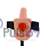 Реалистичный полый страпон Vibrating Hollow Strap-On with Balls 9