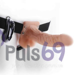 Реалистичный полый страпон Vibrating Hollow Strap-On with Balls 9