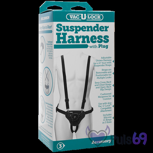 Женские трусики для страпона Doc Johnson Vac-U-Lock Suspender Harness With Plug Женские трусики для страпона Doc Johnson Vac-U-Lock Suspender Harness With Plug