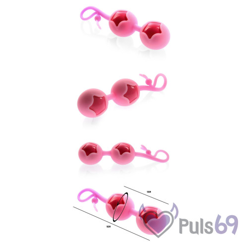 Вагинальные шарики Cute Love Balls со смещенным центром тяжести, розовые Вагинальные шарики Cute Love Balls со смещенным центром тяжести, розовые