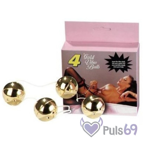 Вагинальные шарики 4 Gold Vibro Balls от Scala Вагинальные шарики 4 Gold Vibro Balls от Scala