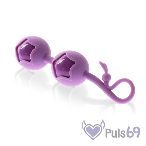 Вагинальные шарики Cute Love Balls со смещенным центром тяжести, фиолетовые