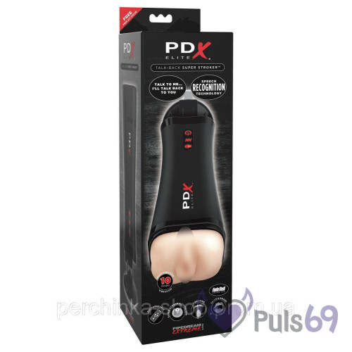 Мастурбатор с вибрацией и голосовым сопровождением PDX Elite Talk Back Super Stroker от Pipedream Мастурбатор с вибрацией и голосовым сопровождением PDX Elite Talk Back Super Stroker от Pipedream