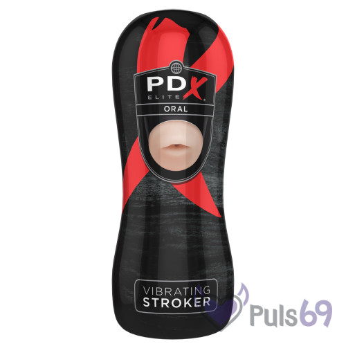 Мастурбатор с вибрацией PDX Elite Vibrating Stroker Oral от Pipedream