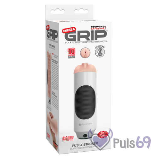 Мастурбатор с вибрацией Extreme Toyz Mega Grip Vibrating Stroker Pussy от Pipedream Мастурбатор с вибрацией Extreme Toyz Mega Grip Vibrating Stroker Pussy от Pipedream
