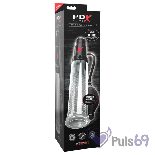 Вакуумная помпа с вибрацией PDX Elite Suck-N-Pump Stroker Вакуумная помпа с вибрацией PDX Elite Suck-N-Pump Stroker