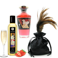 Подарочный набор Shunga Tenderness and Passion Collection Sparkling strawberry wine
