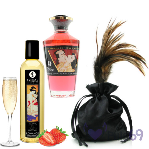 Подарочный набор Shunga Tenderness and Passion Collection Sparkling strawberry wine