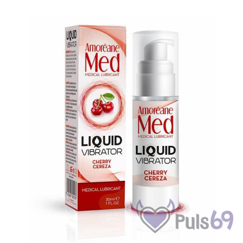 Жидкий вибратор Amoreane Medical Lubricant Liquid Vibrator Cherry 30мл
