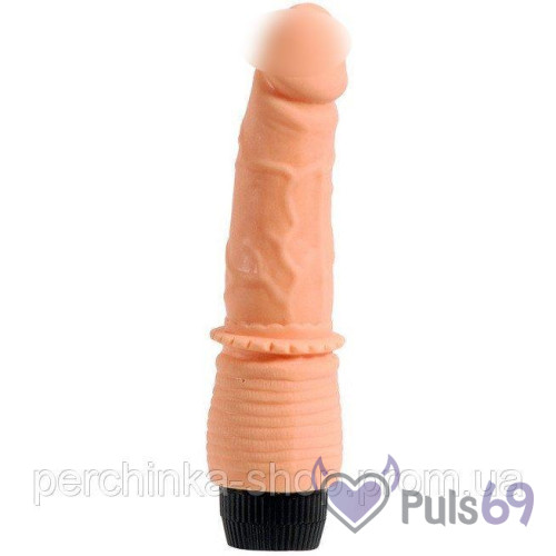 Реалистичный вибратор Penetrating Pleasures Vinyl P-Shape Vibrator от Seven Creations
