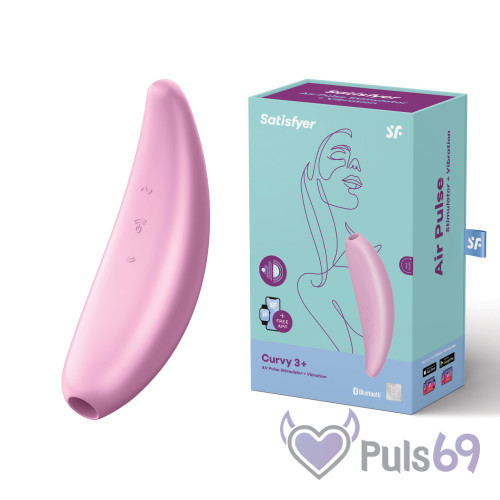 Вакуумный клиторальный стимулятор Satisfyer Curvy 3+ Pink Вакуумный клиторальный стимулятор Satisfyer Curvy 3+ Pink