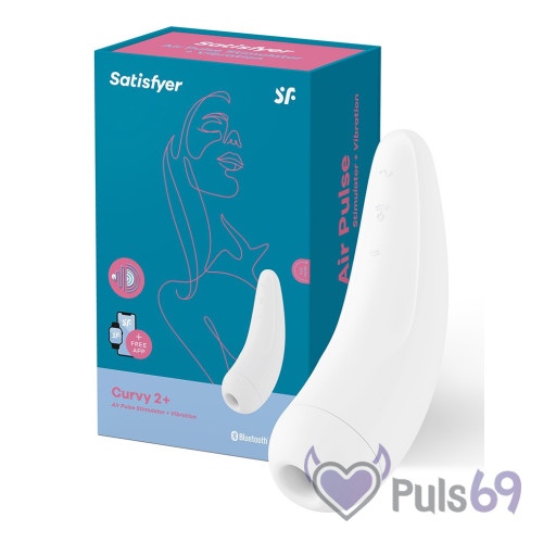 Вакуумный клиторальный стимулятор Satisfyer Curvy 2+ White Вакуумный клиторальный стимулятор Satisfyer Curvy 2+ White