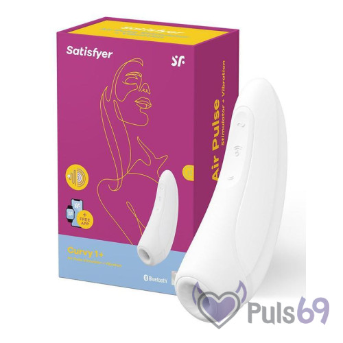 Вакуумный клиторальный стимулятор Satisfyer Curvy 1+ White Вакуумный клиторальный стимулятор Satisfyer Curvy 1+ White