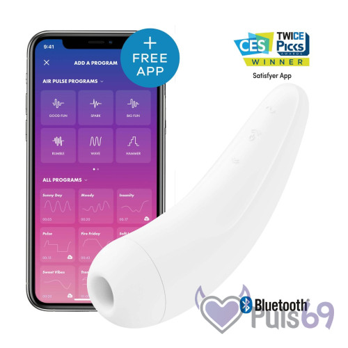 Вакуумный клиторальный стимулятор Satisfyer Curvy 2+ White