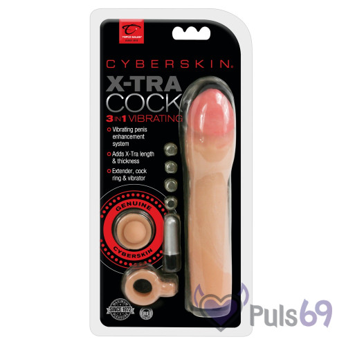 Вибронасадка на пенис с кольцом X-TRA COCK