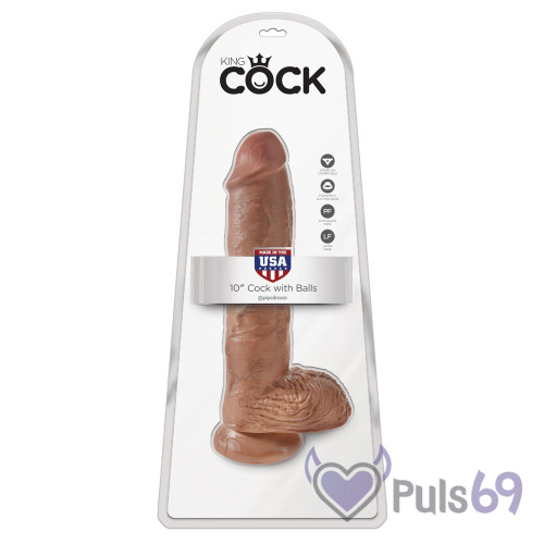 Фаллоимитатор с мошонкой King Cock (27 см) (темный)