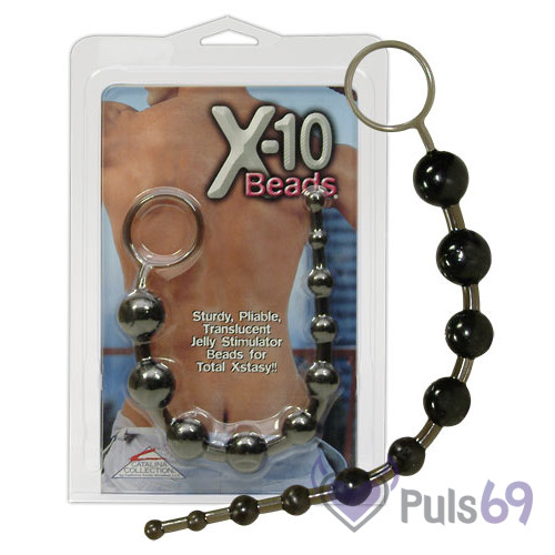 Анальные шарики X-10 Beads черные