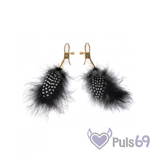 Зажимы для сосков с перышком Fetish Fantasy Gold Feather Nipple Clamps от Pipedream